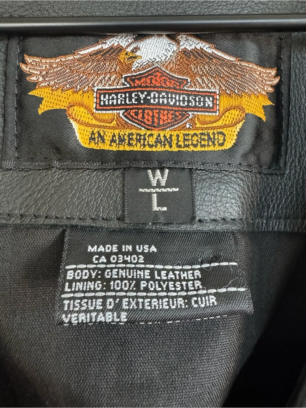 Harley-Davidson Women's Black Genuine Leather Motorcycle Vest USA Made Large